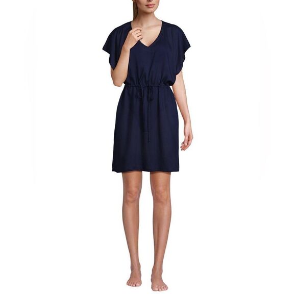 Land’s End Plus Standard Sizes swim coverup Lightweight Model Navy Blue Various - Picture 2 of 7